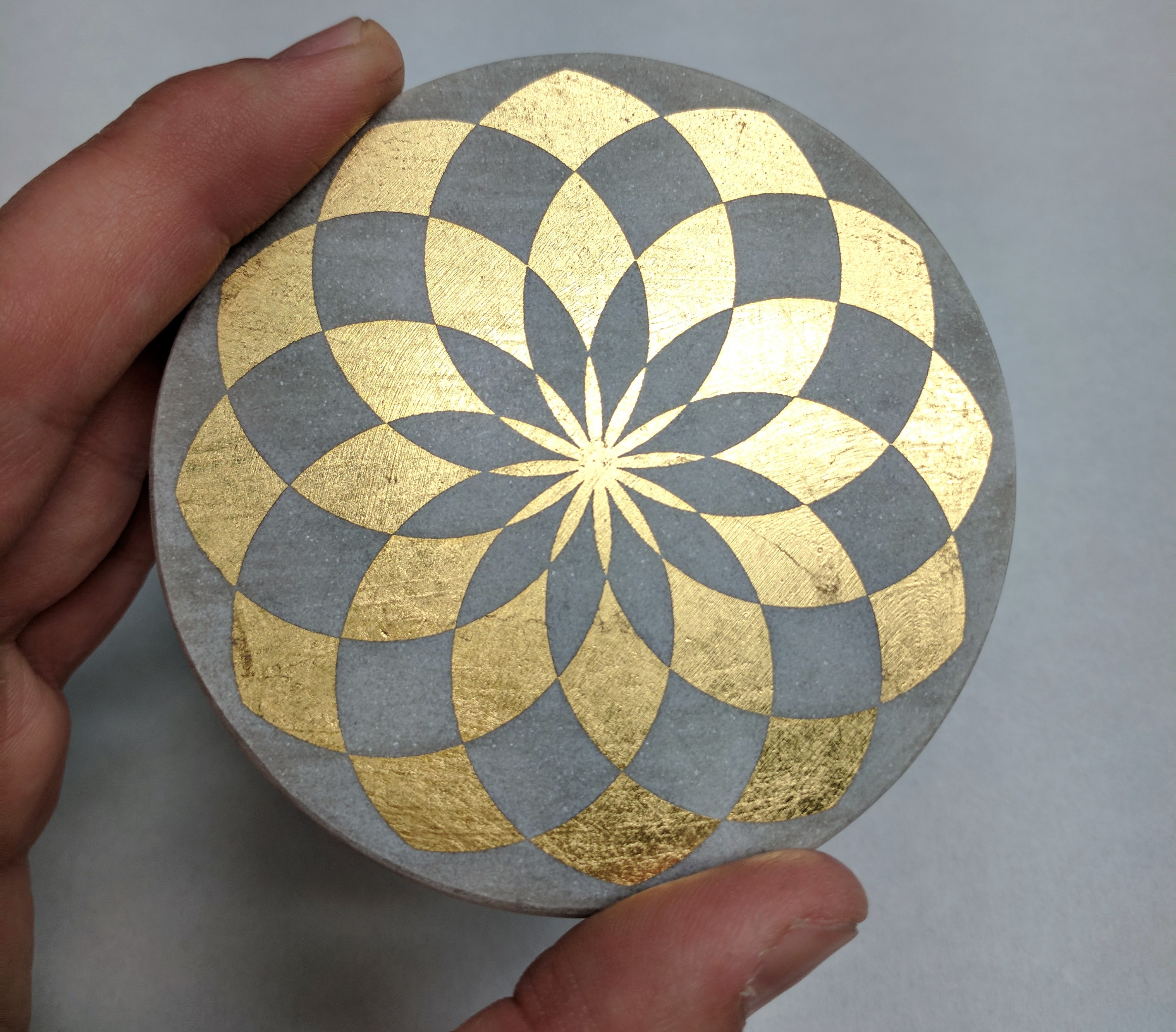 DIY Laser-Cut Gold Leaf Drink Coasters